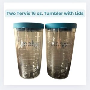 Two Tervis 16 oz. Tumbler with Travel Lids